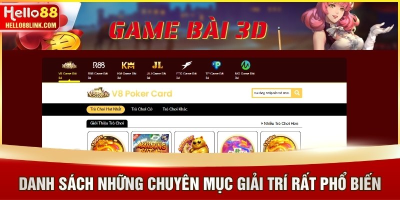 Danh sách những chuyên mục giải trí rất phổ biến